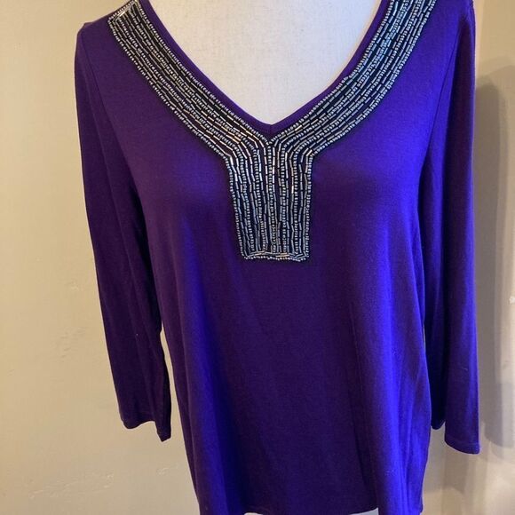Cupio purple v-neck tunic - Picture 1 of 10